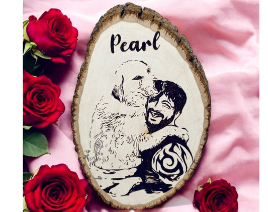 Custom Woodburned Pet Portrait